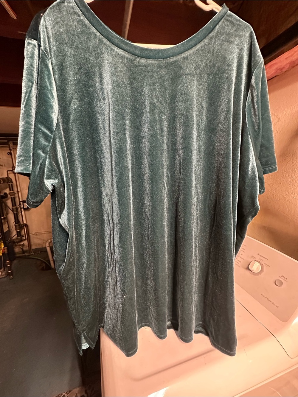 Old Navy Velvet Short Sleeve Tee in Teal